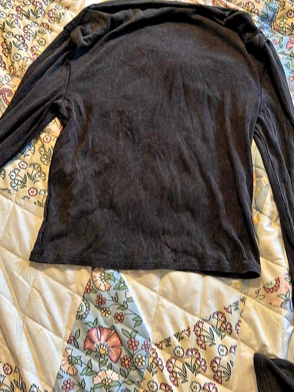 wild fable Ribbed Long Sleeve Top in Black Small